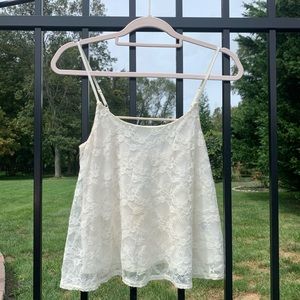 Lace White Flowy Top